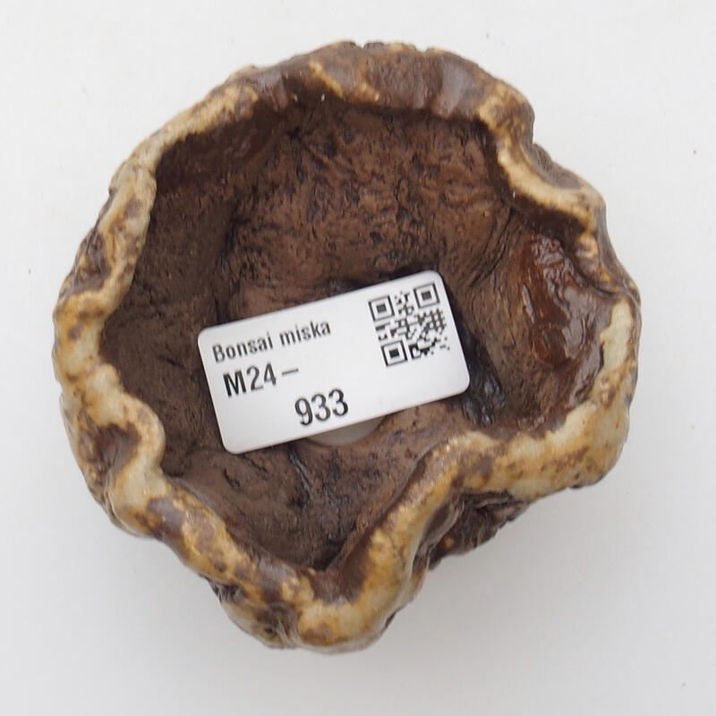 Keramisch Schelp 6 x 5 x 4 cm , kleur wit-bruin