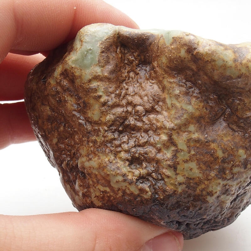 Keramische schelp 6 x 5 x 5 cm , kleur groenbruin