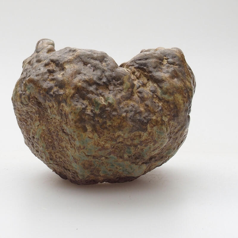 Keramische schelp 6 x 5 x 6 cm , kleur groenbruin