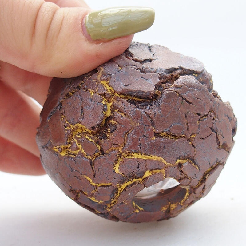 Schelp van keramiek 6 x 6 x 4 cm , geel