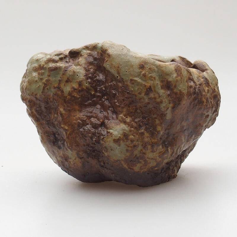 Keramische schelp 6 x 6 x 5 cm , kleur groenbruin