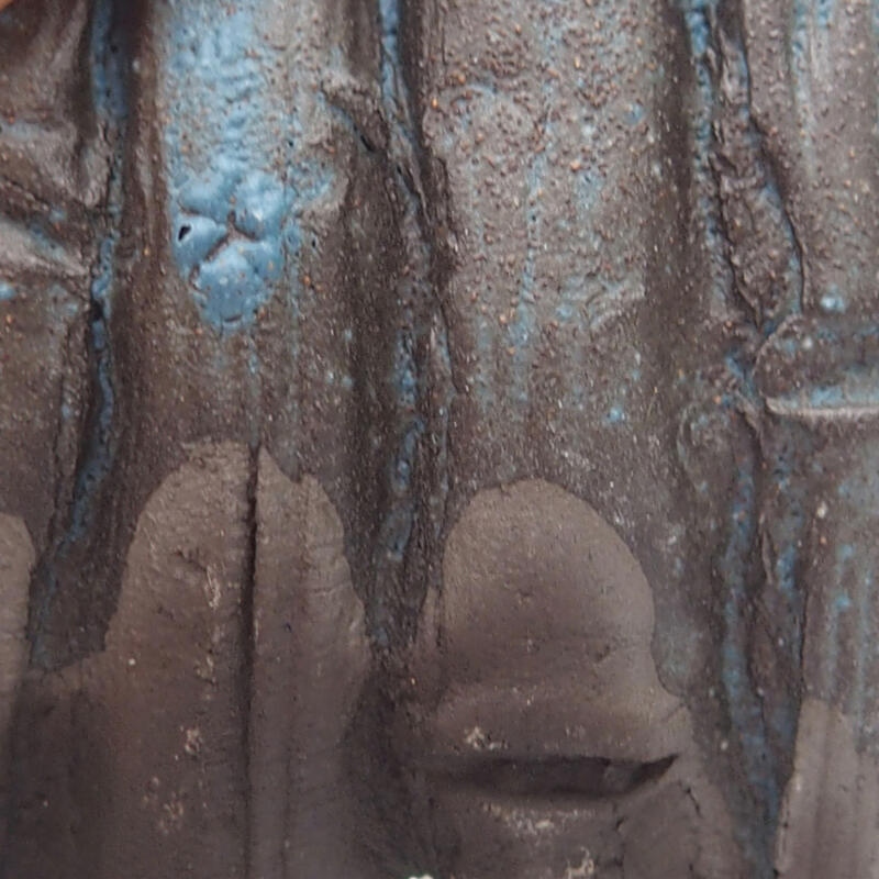 Schelp van keramiek 7,5 x 5,5 x 3 cm , kleur blauw