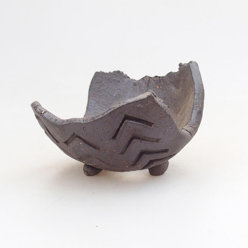 Keramisch Schelp 7,5 x 6,5 x 5,5 cm , kleur bruin