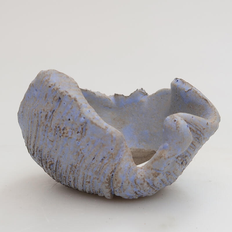 Keramisch Schelp 7,5 x 7 x 4 cm , kleur blauw