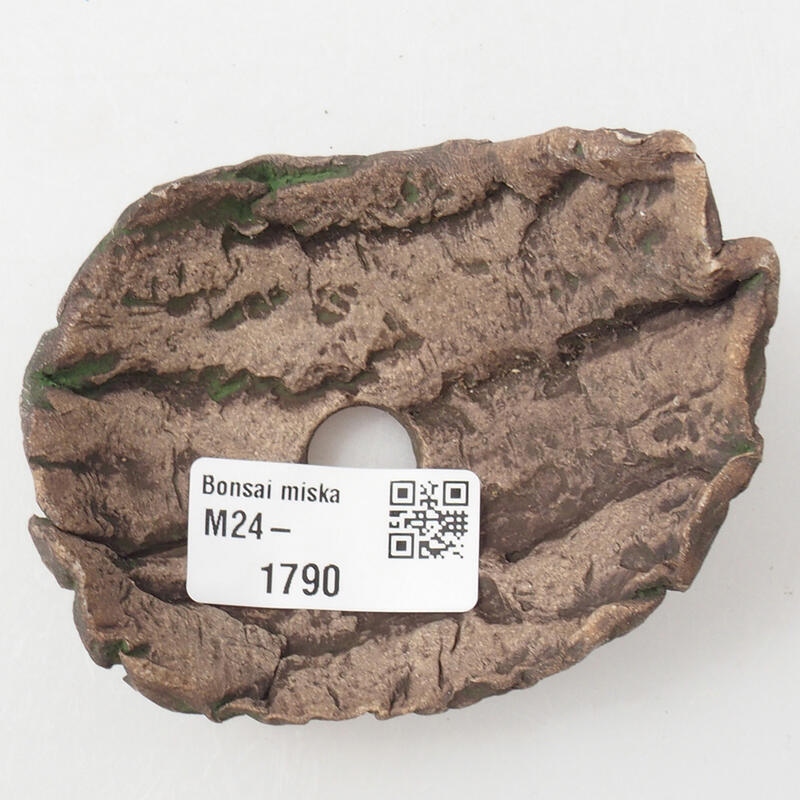 Schelp van keramiek 7,5 x 7 x 5 cm , kleur groen