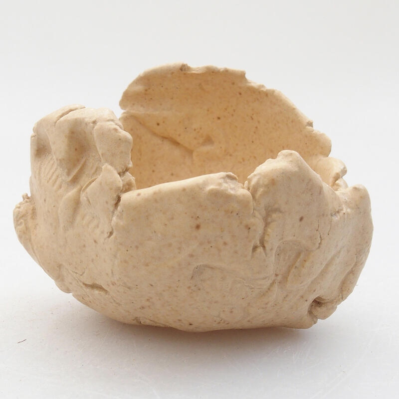 Keramisch Schelp 7 x 6 x 6 cm , kleur beige