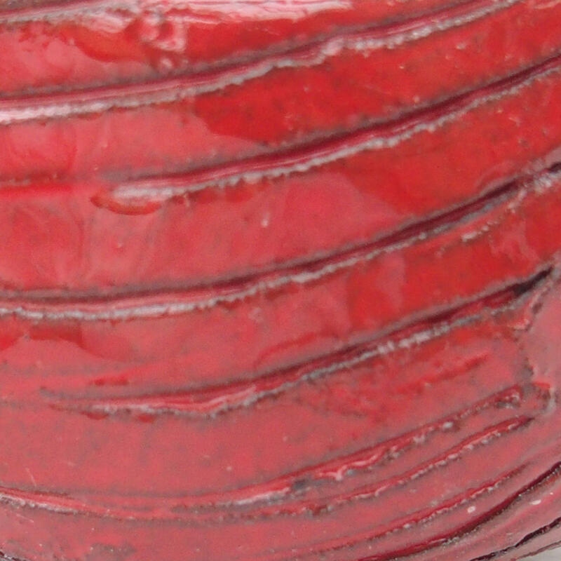 Schelp van keramiek 7 x 7 x 4,5 cm , kleur rood