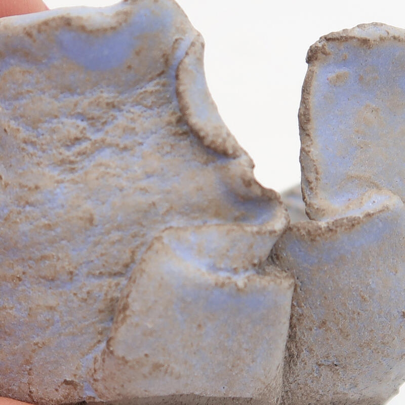 Keramische schelp 7 x 7 x 4 cm , kleur blauw