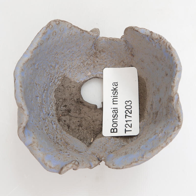 Keramische schelp 7 x 7 x 4 cm , kleur blauw