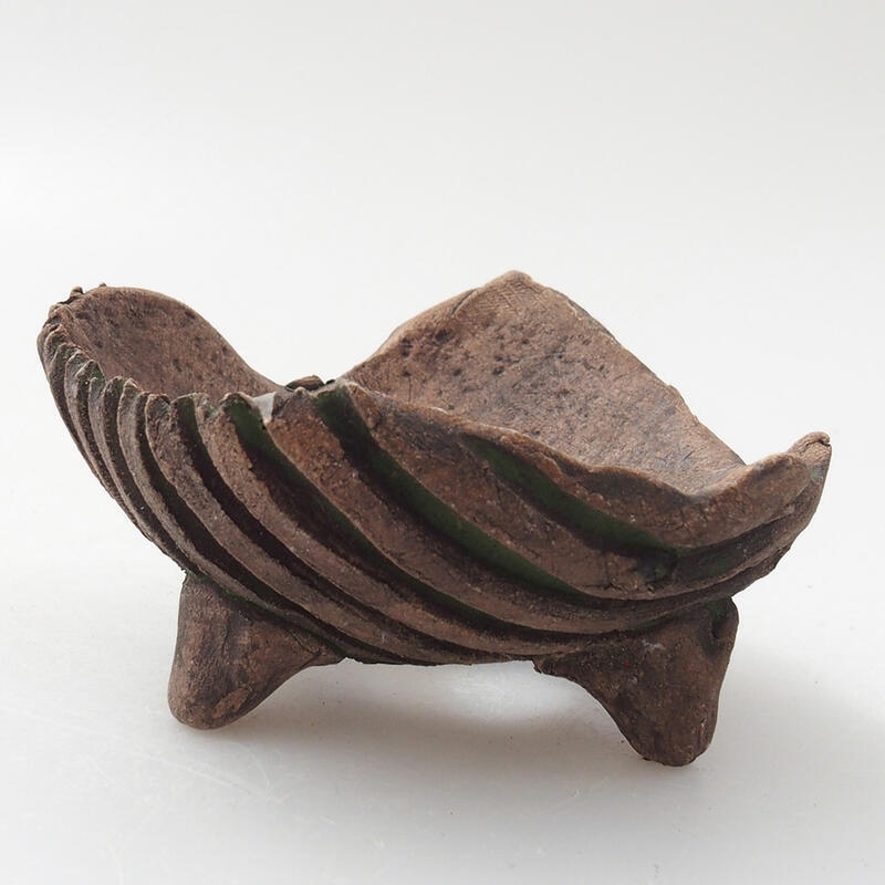Keramische schelp 7 x 7 x 4 cm , kleur groen