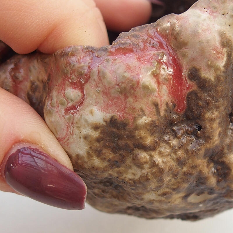 Schelp van keramiek 7 x 7 x 5,5 cm , kleur roze