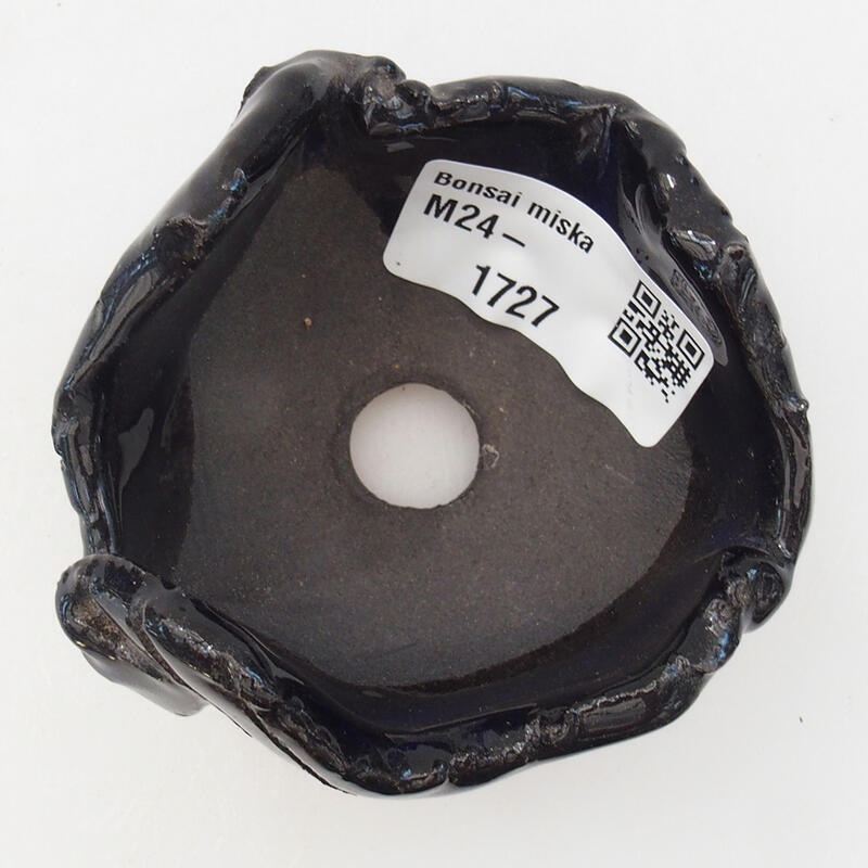 Keramisch Schelp 7 x 7 x 5 cm , kleur blauw-zwart