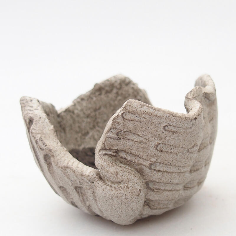 Keramische schelp 7 x 7 x 5 cm , grijze kleur