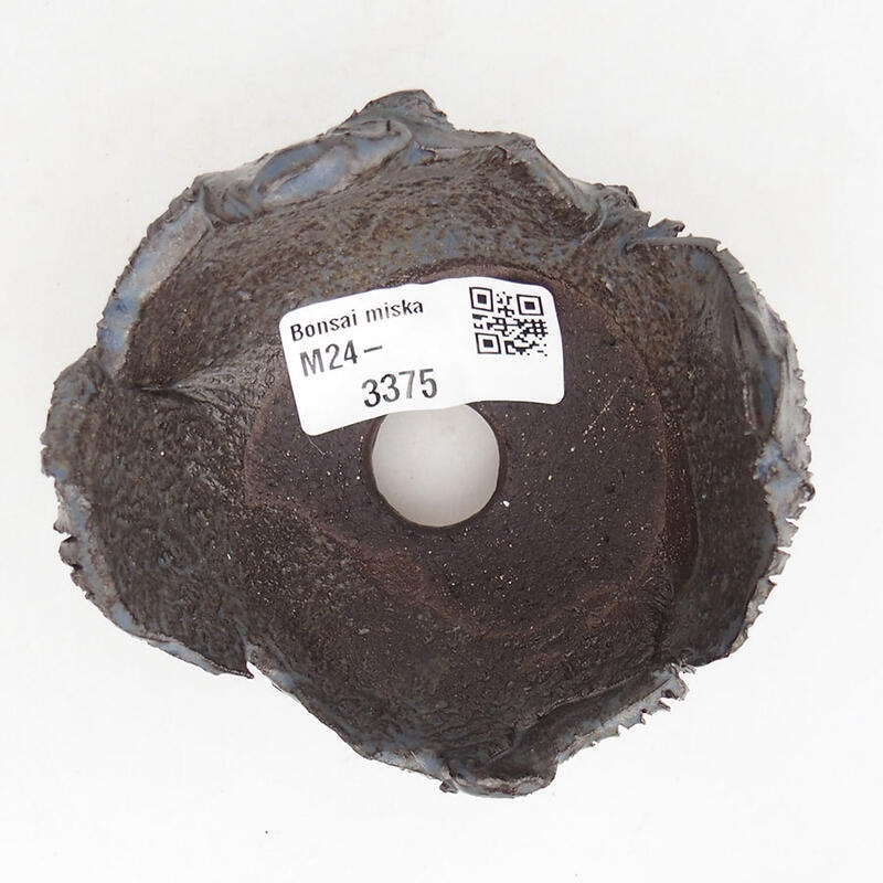 Keramisch Schelp 8,5 x 7,5 x 6 cm , kleur bruin-blauw