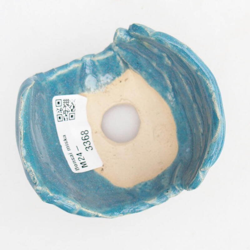 Schelp van keramiek 8,5 x 7,5 x 6 cm , kleur blauw