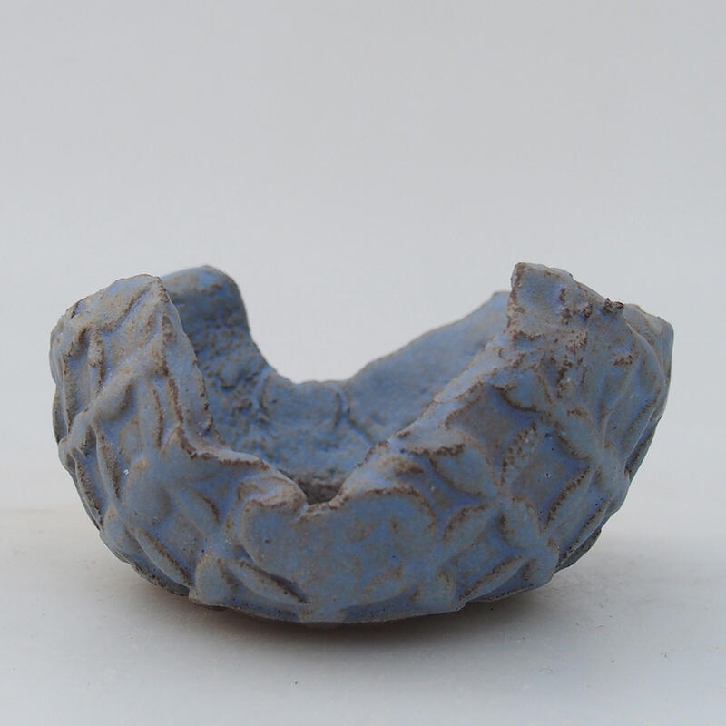 Schelp van keramiek 8,5 x 8,5 x 4,5 cm , kleur blauw