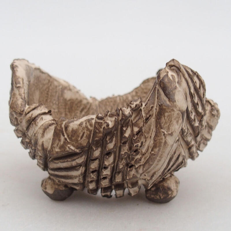 Keramische schaal 8,5 x 8,5 x 6 cm , kleur beige