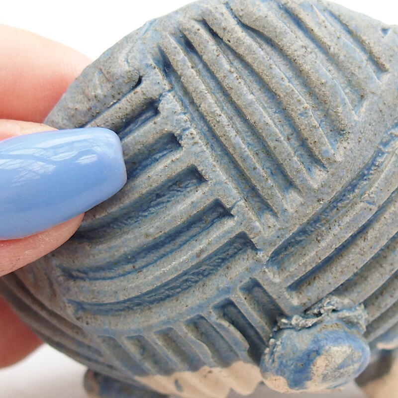 Schelp van keramiek 8,5 x 8 x 4,5 cm , kleur blauw