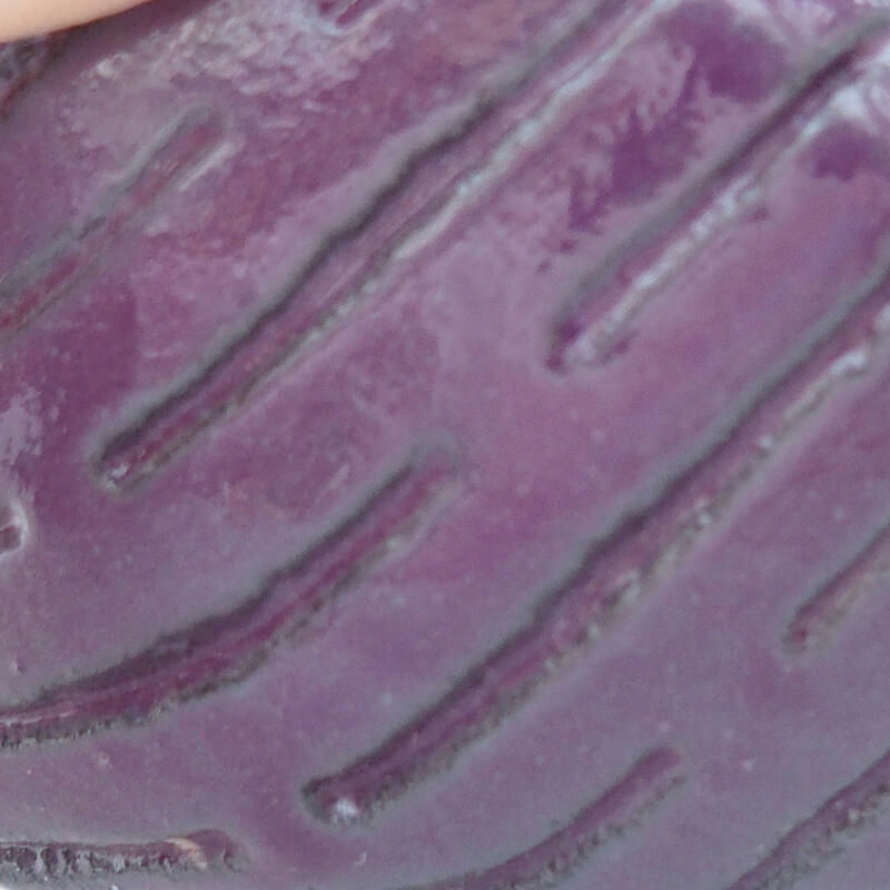 Keramische schelp 8,5 x 9 x 4 cm , kleur paars