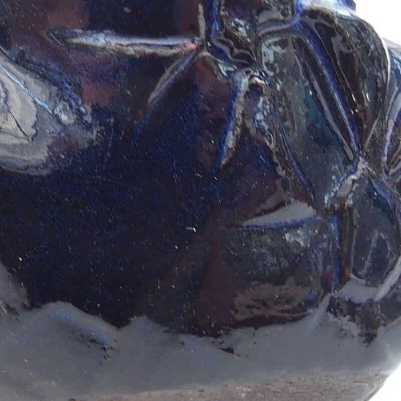 Keramische schaal 8 x 7 x 4,5 cm , kleur blauw-zwart