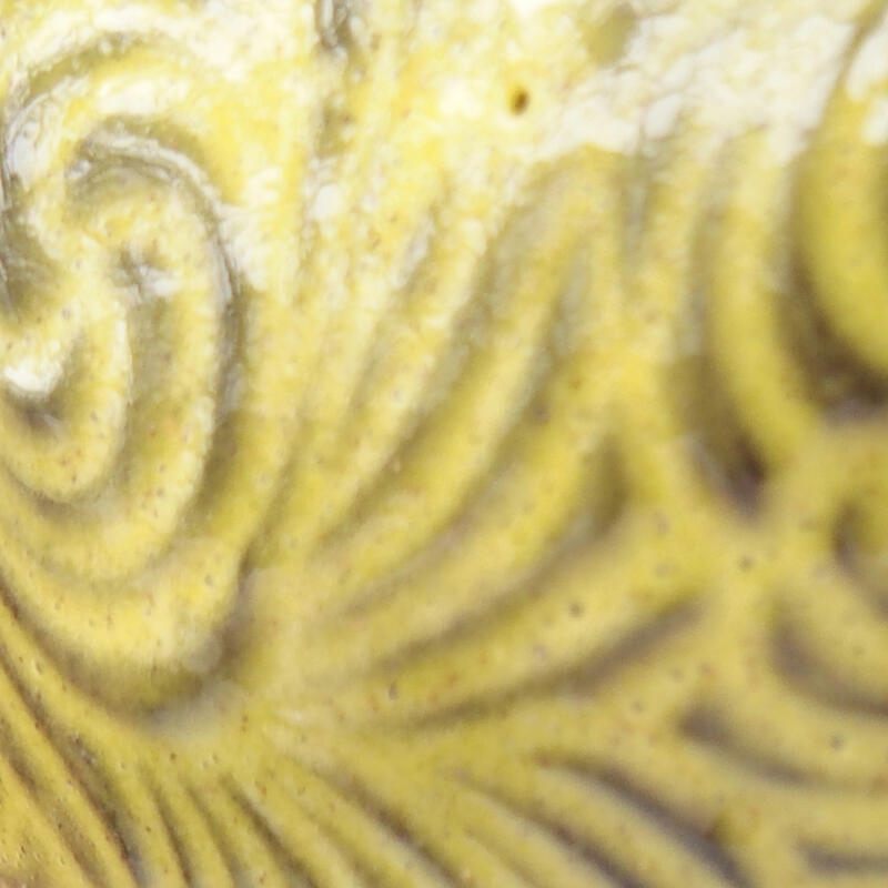 Keramische schelp 8 x 8 x 5,5 cm , kleur groen-geel