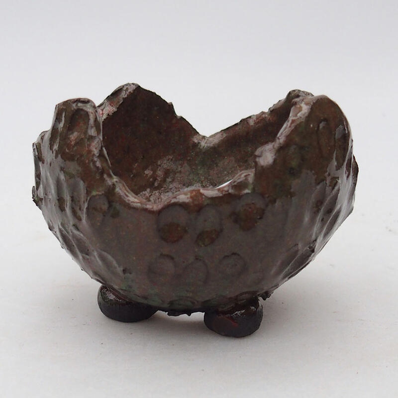 Keramische schelp 8 x 8 x 6 cm , kleur rood-groen