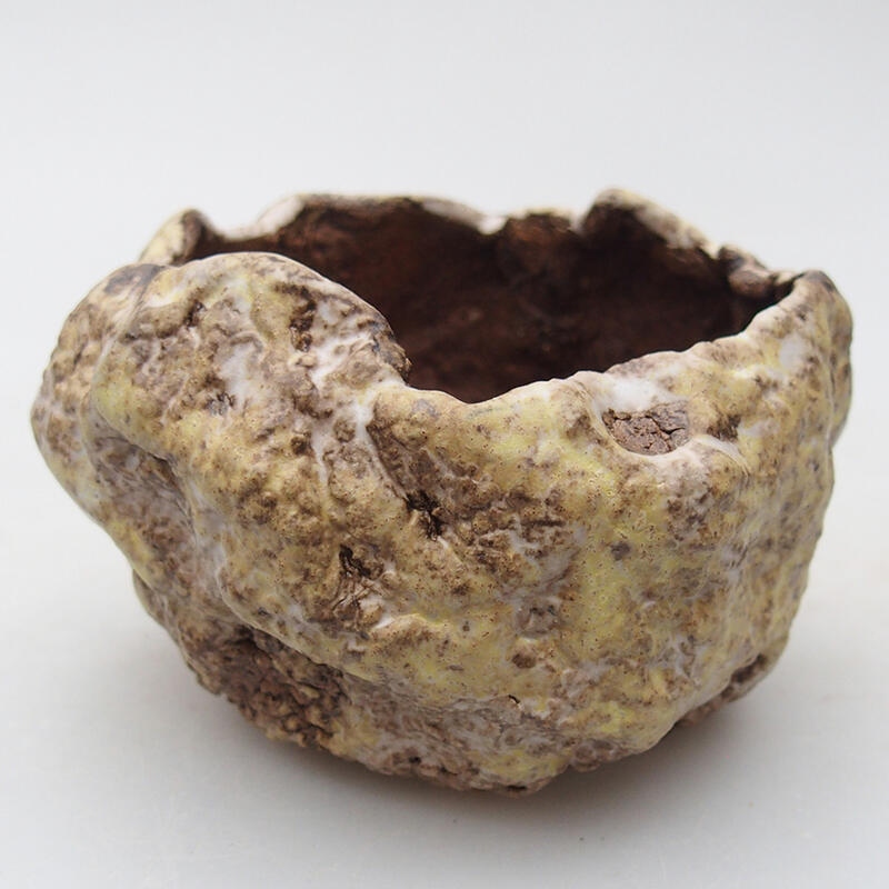 Schelp van keramiek 8 x 8 x 6 cm , geel