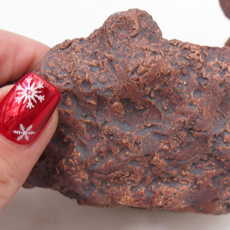 Keramisch Schelp 9,5 x 11 x 11 cm , kleur bruinachtig rood