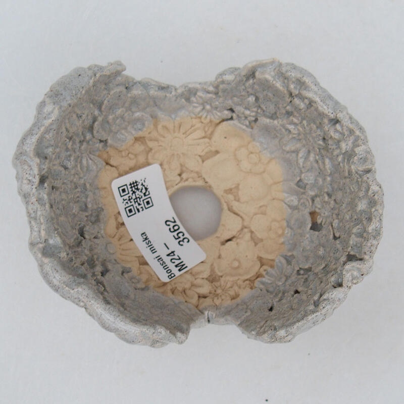 Keramische schaal 9,5 x 8 x 7 cm , grijze kleur