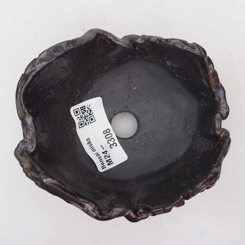 Keramisch Schelp 9,5 x 9 x 6 cm , kleur bruin-blauw