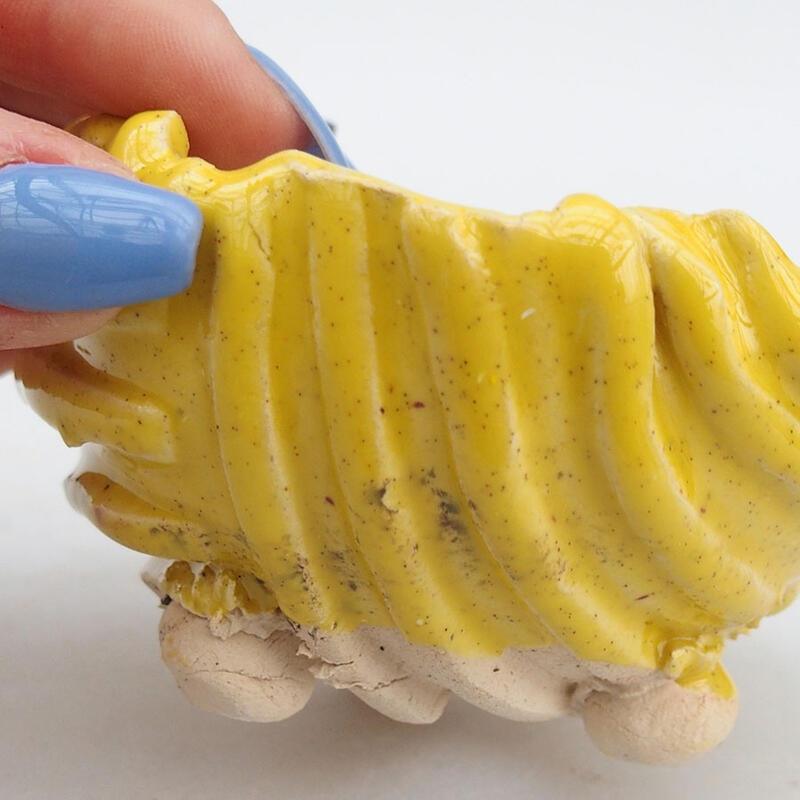 Keramisch Schelp 9,5 x 9 x 6 cm , kleur geel