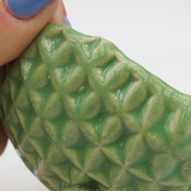 Keramisch Schelp 9 x 8,5 x 5,5 cm , kleur groen