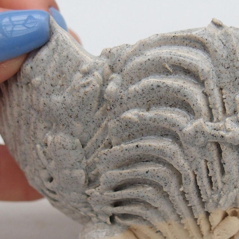 Keramische schaal 9 x 8,5 x 6 cm , grijze kleur