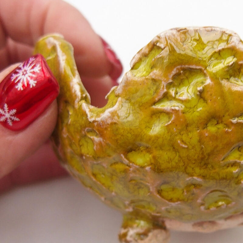 Keramisch Schelp 9 x 8,5 x 6 cm , kleur groen