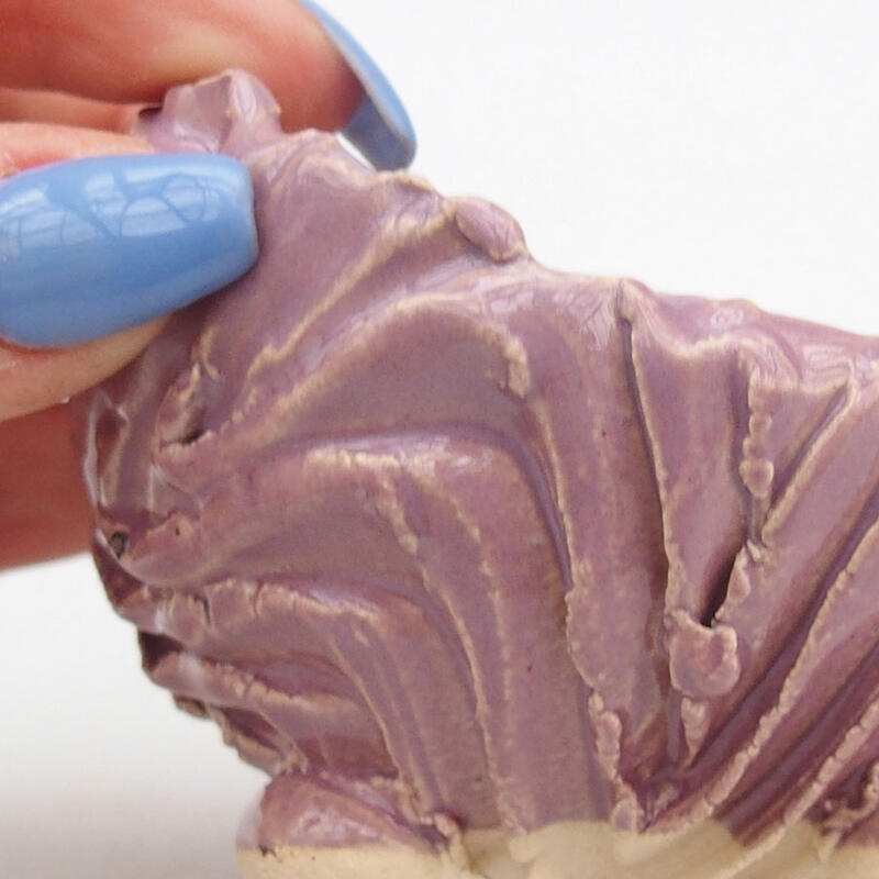 Keramische schelp 9 x 8 x 5,5 cm , kleur paars