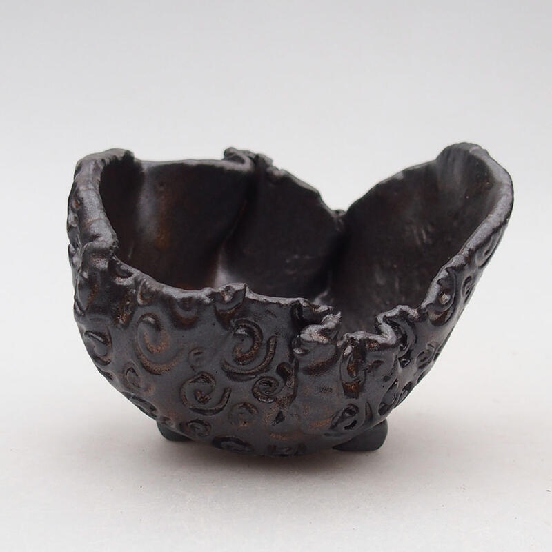 Keramisch Schelp 9 x 9 x 6,5 cm , kleur bruin