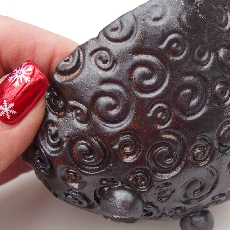 Keramisch Schelp 9 x 9 x 6,5 cm , kleur bruin