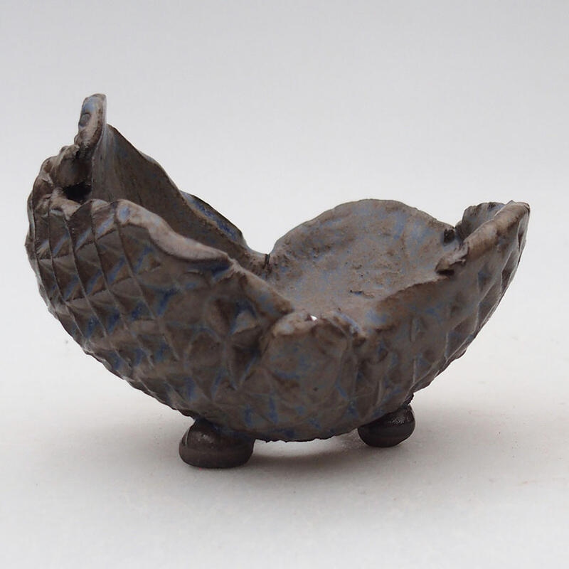 Keramisch Schelp 9 x 9 x 7 cm , kleur blauw