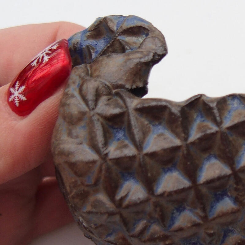 Keramisch Schelp 9 x 9 x 7 cm , kleur blauw