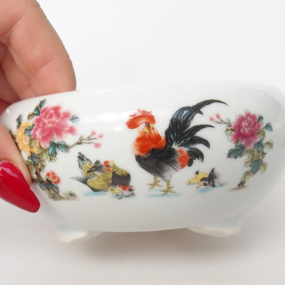 Bonsaischaal van keramiek 10 x 10 x 5 cm, kleur wit