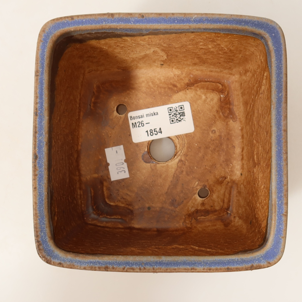 Keramische bonsaipot 13 x 13 x 8 cm, kleur: blauw