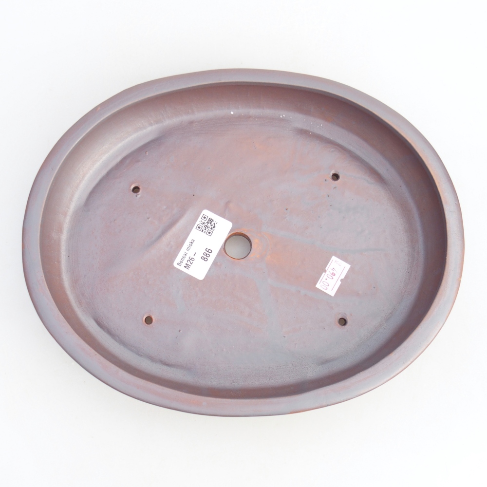 Bonsaischaal van keramiek 24,5 x 20 x 4 cm, metaalkleur