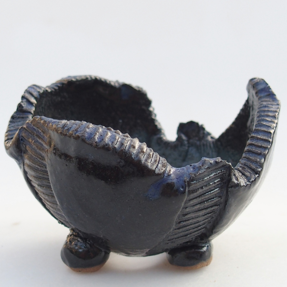 Keramische schaal 8,5 x 8,5 x 6 cm , kleur blauw