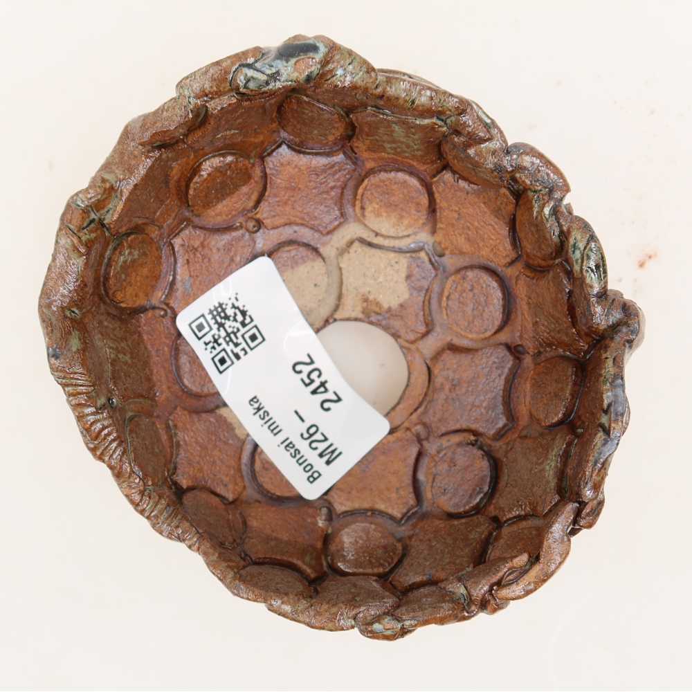 Keramische schaal  9 x 8 x 5 cm, kleur bruingroen