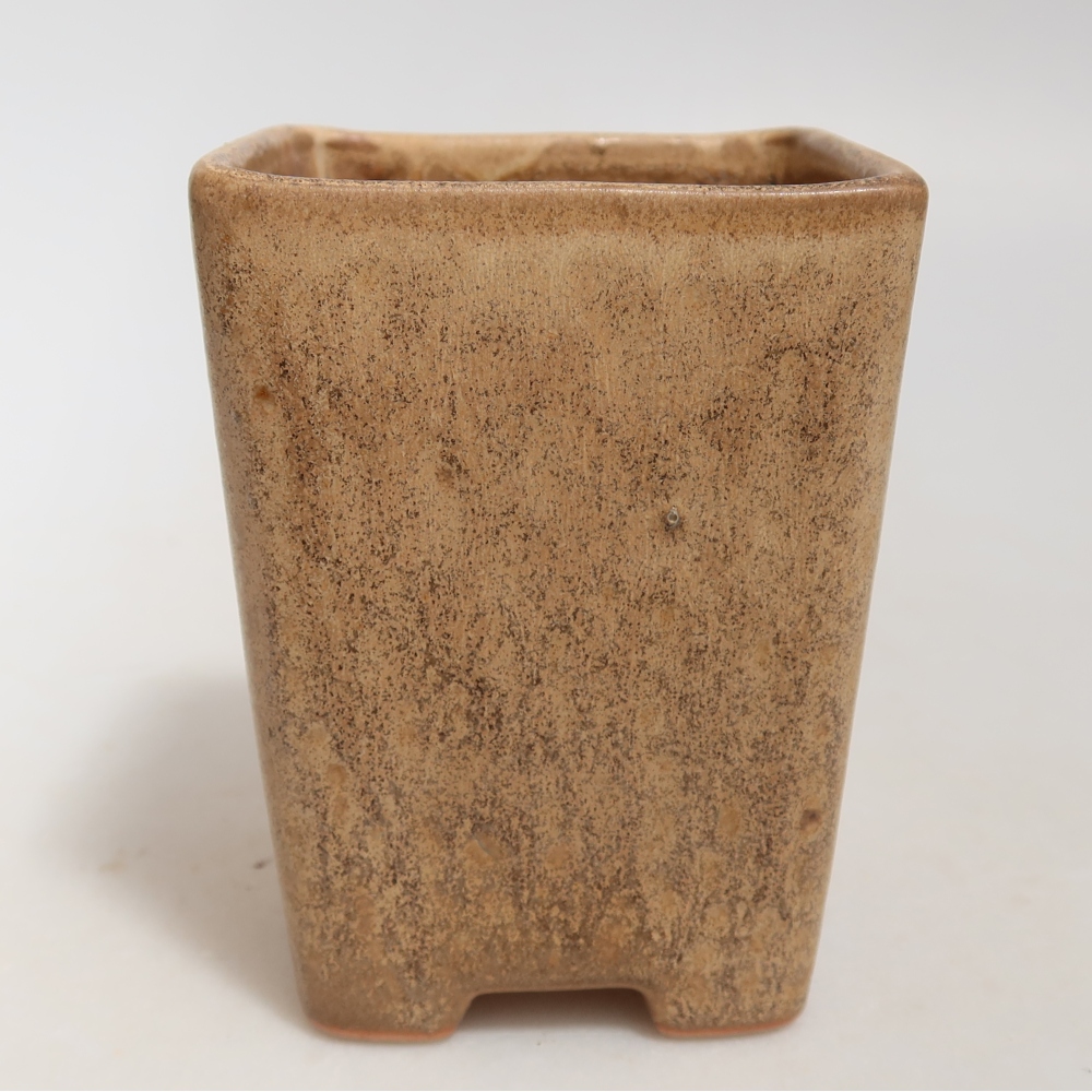 Keramische bonsaipot 7,5 x 7,5 x 10,5 cm, kleur beige