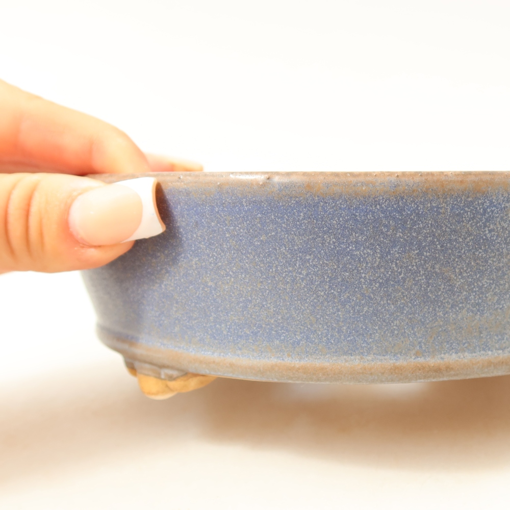 Keramische bonsaipot 15,5 x 15,5 x 5 cm, kleur: blauw