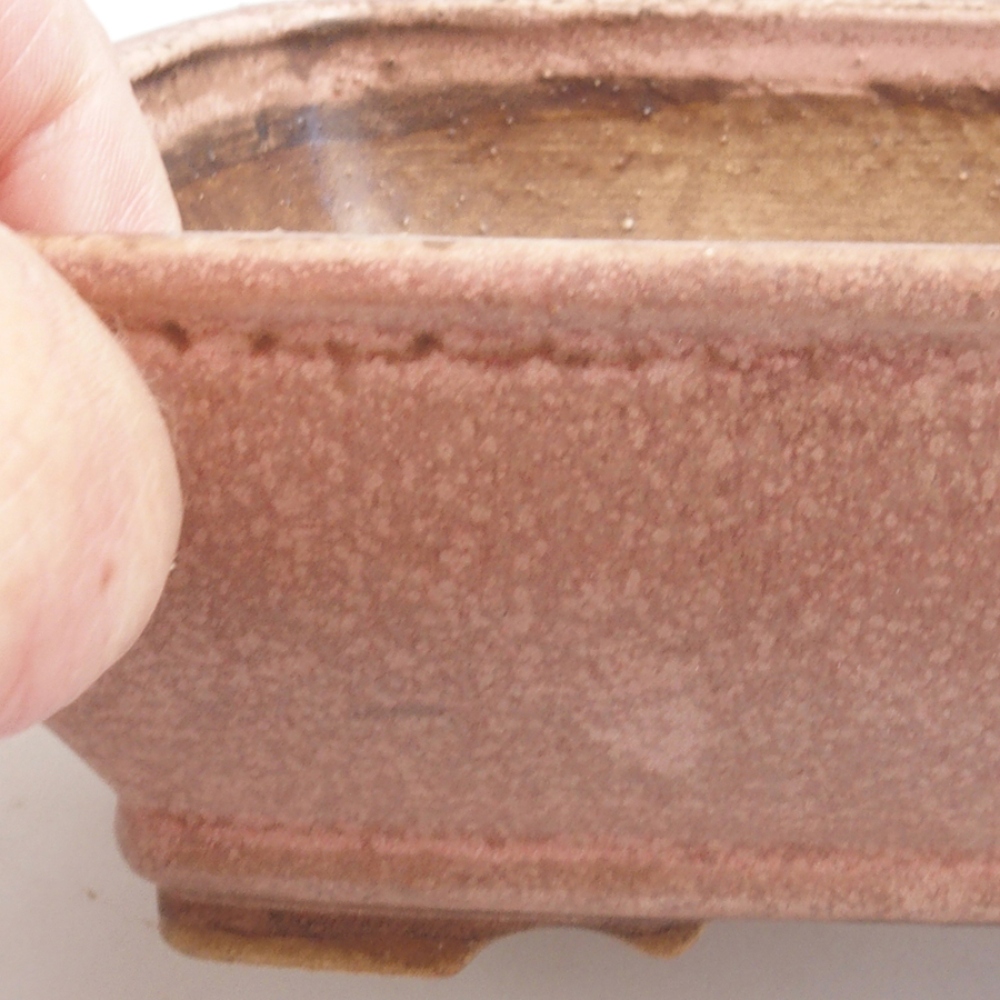 Bonsaischaal van keramiek 10 x 8,5 x 4 cm, bruin