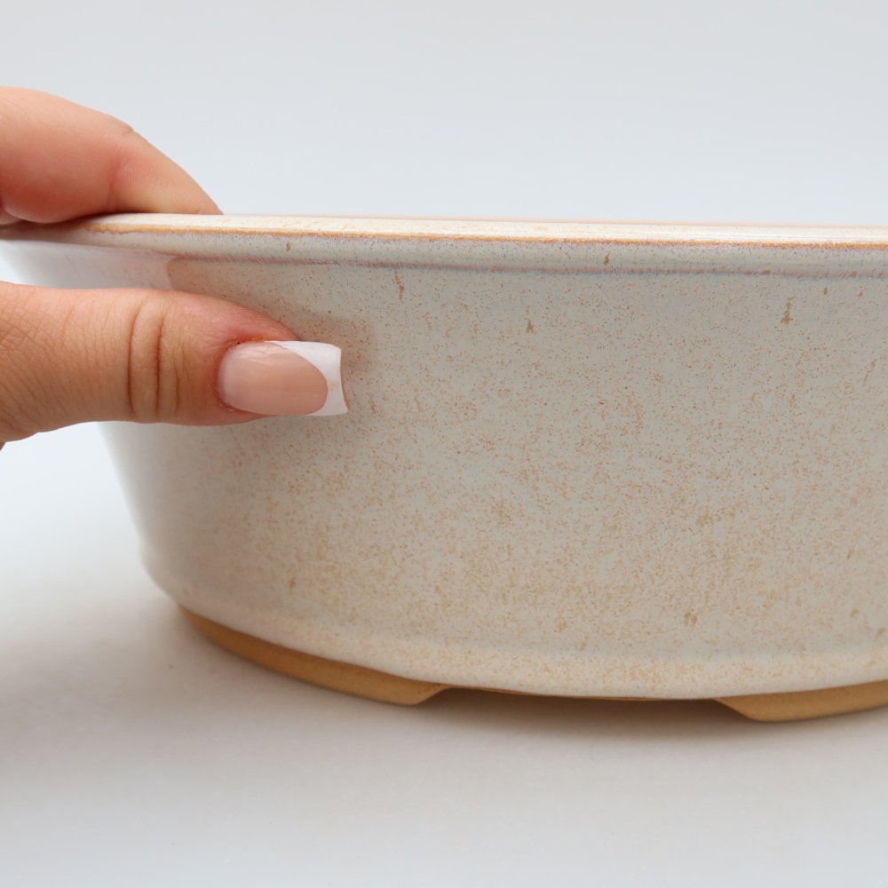 Keramische bonsaipot 27 x 27 x 8 cm, kleur: beige