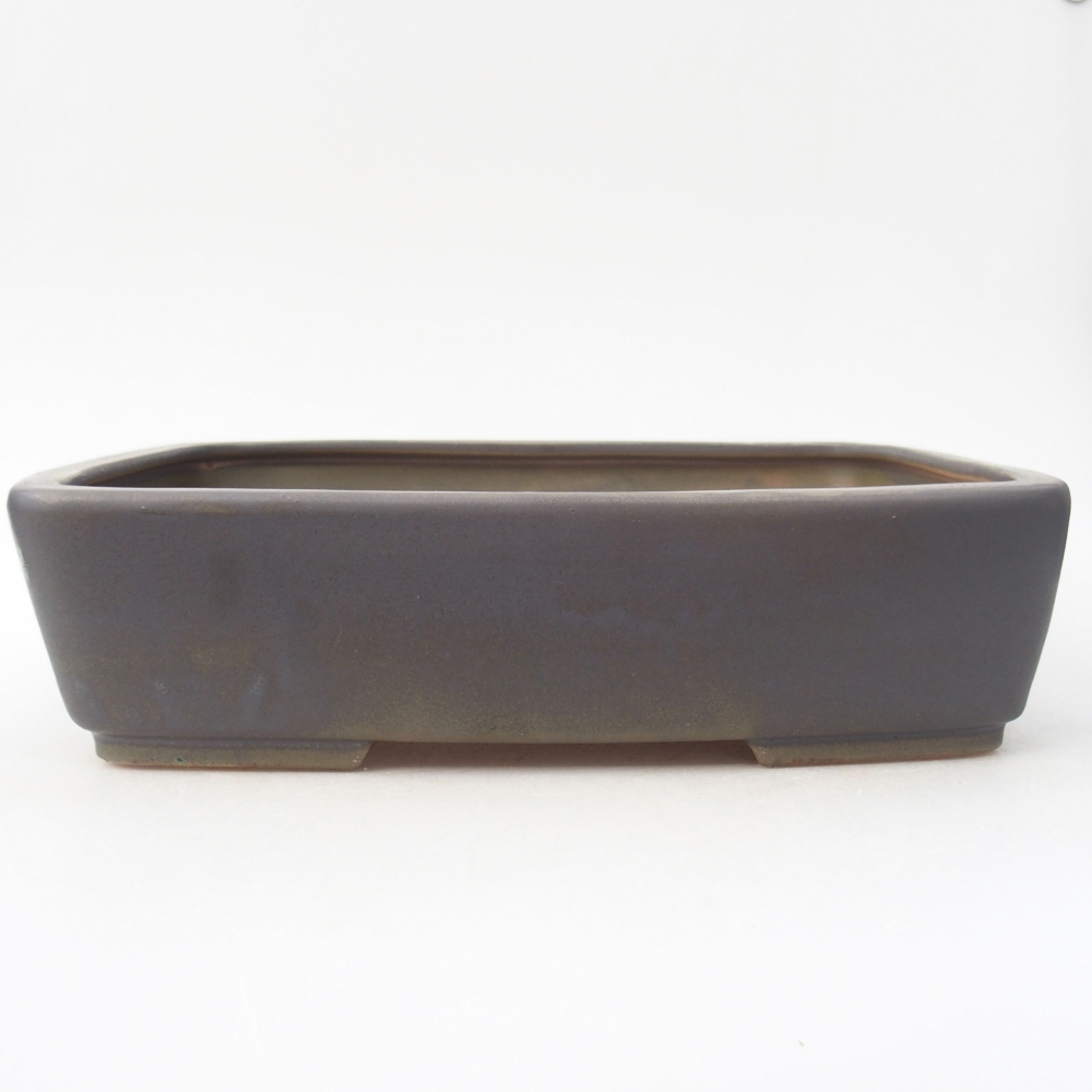 Bonsaischaal van keramiek 26,5 x 20,5 x 6,5 cm, grijs