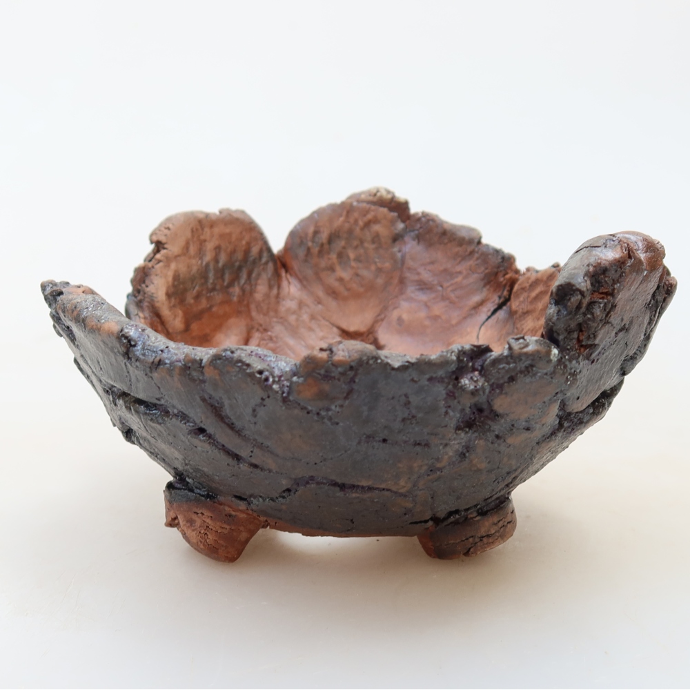 Keramische schaal  10,5 x 10,5 x 6 cm, kleur bruin